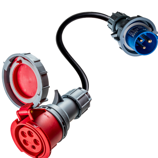 32A 5-polige CEE  naar 16A 3-polige CEE  adapter