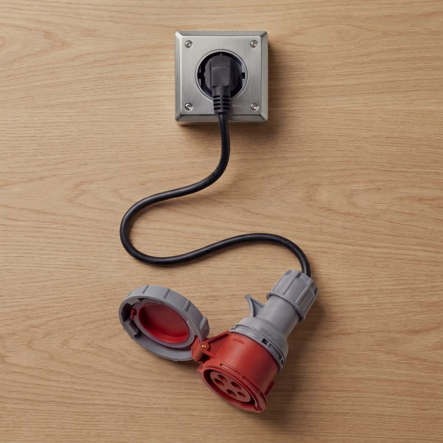 16A 5-polig naar Schuko adapter
