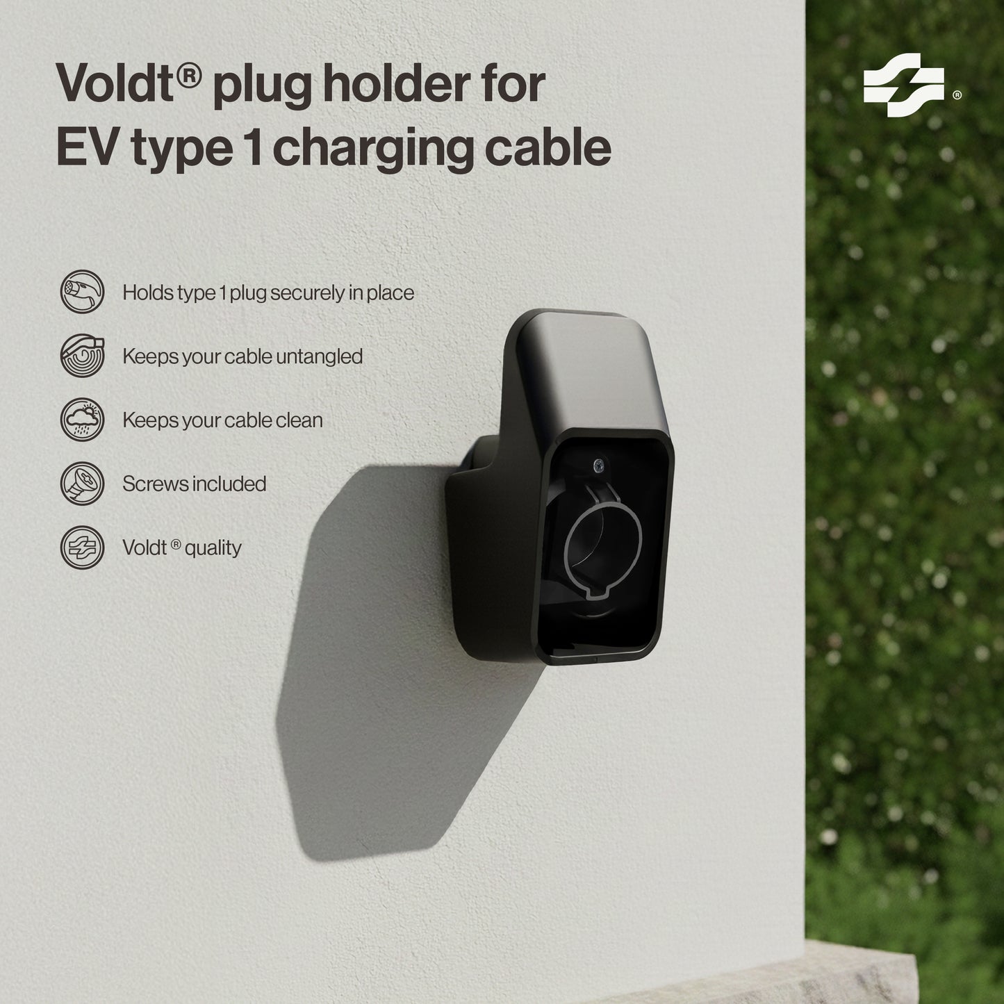 Stekkerhouder voor EV Type 1-laadkabel