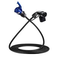 Adapterkabel type 2 (laadstationzijde) naar 16A 3-polige blauwe CEE contactdoos