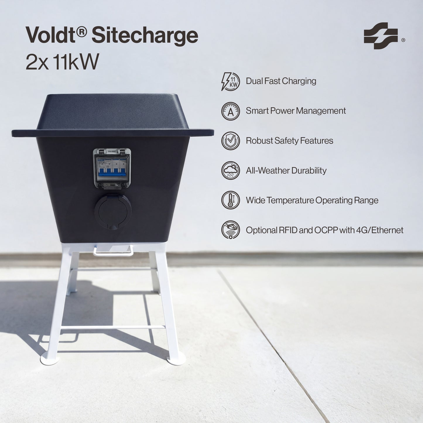Voldt® Sitecharge | Type 2 | 2×11 kW