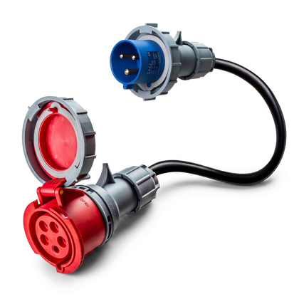 16A 5-polig naar 32A 3-polig CEE adapter