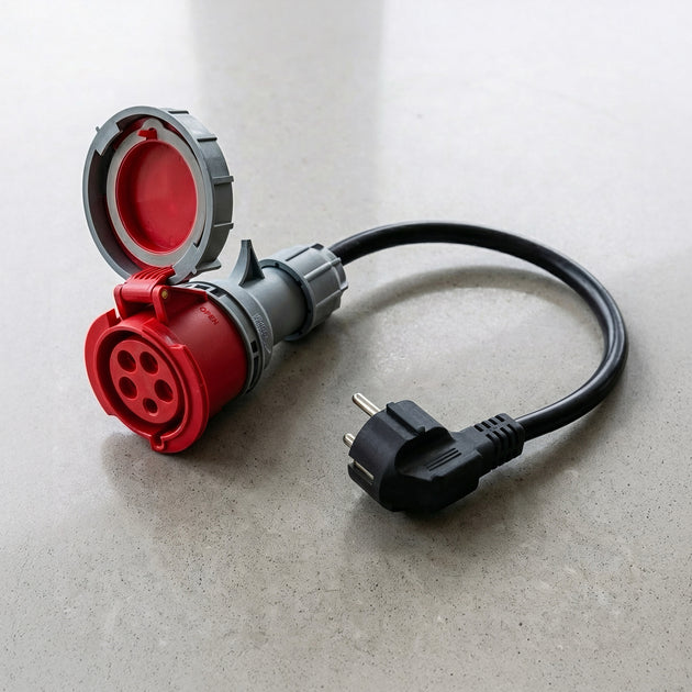16A 5-polig naar Schuko adapter