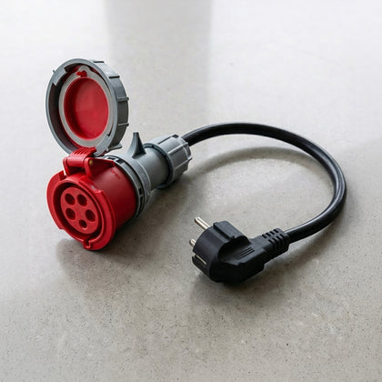 16A 5-polig naar Schuko adapter