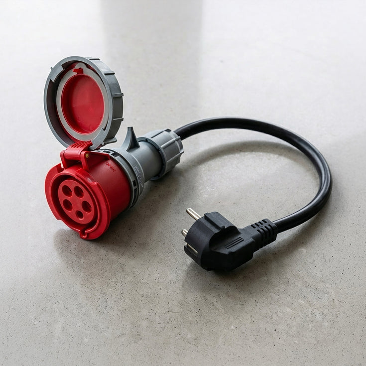 16A 5-polig naar Schuko adapter