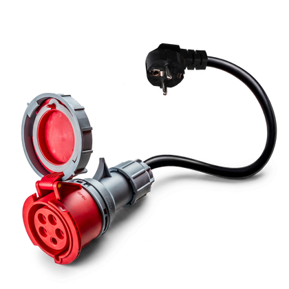 16A 5-polig naar Schuko adapter