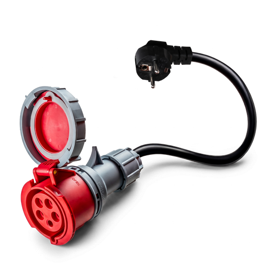 16A 5-polig naar Schuko adapter