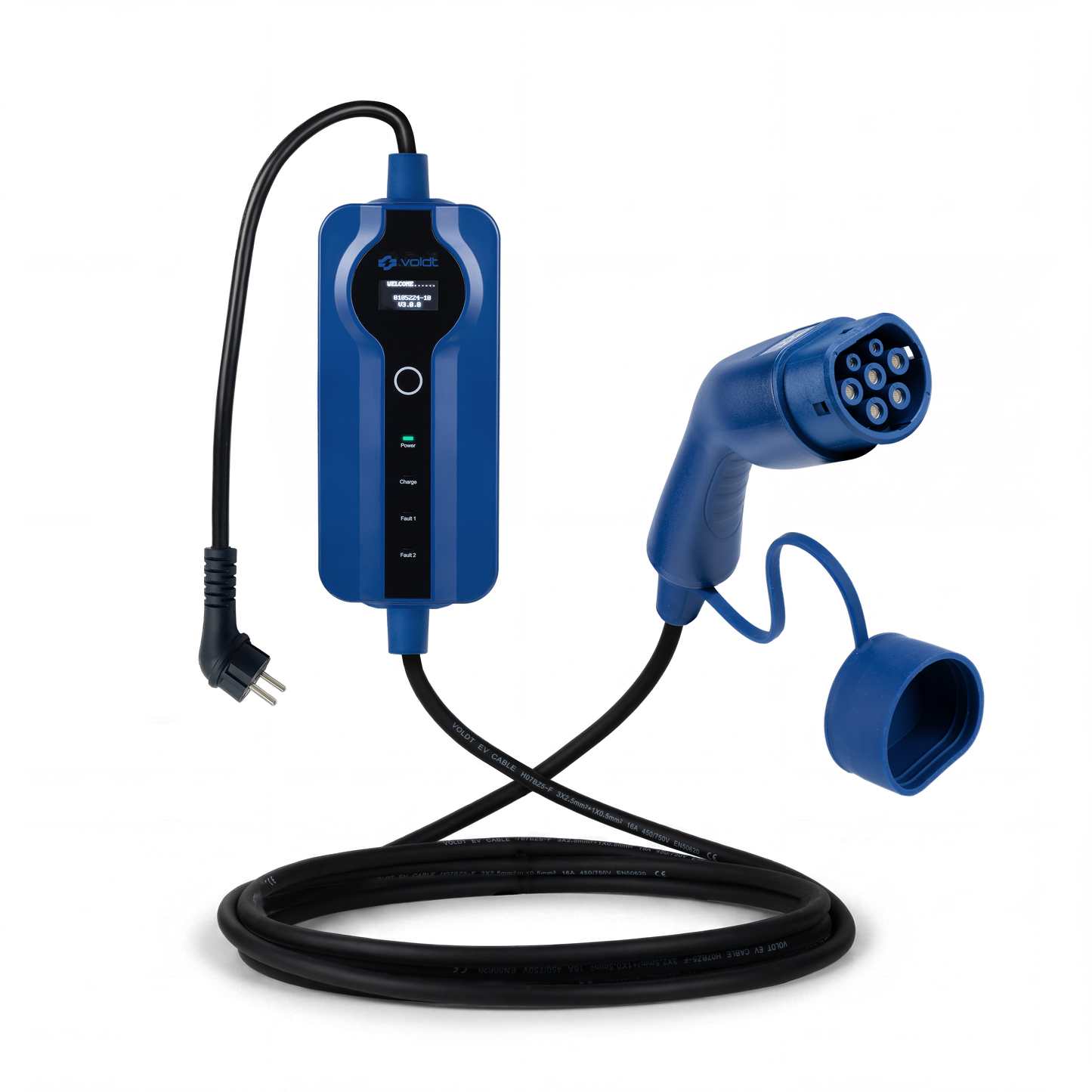 Voldt® Mobiele lader schuko 230V | 8A–16A | 3,7kW + APP